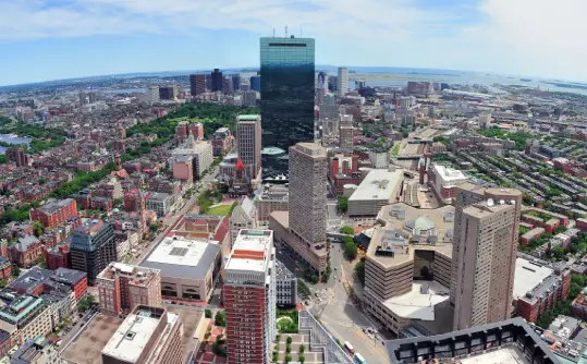 Aerial view of a bustling Australian city skyline – highlighting BusyB Cleaning Services’ wide area coverage and urban reach.